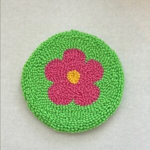 Cute flower design punch needle coaster handmade